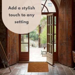 Marco Paul Brown Coir Star Design Antislip Doormat in Beige - Size: 45 cm x 75 cm - thumbnail 7