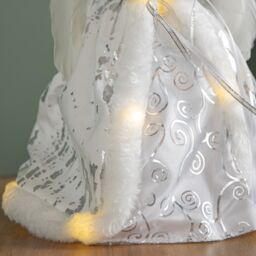 Samuel Alexander 30cm Battery Powered Light up Christmas Angel Tree Topper with LEDs in White - thumbnail 8