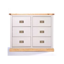 Cabinet Bits Bomporto 6 Drawer Chest of Drawers Bras Drop Handle in Light Grey - thumbnail 1