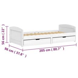 Berkfield Home Day Bed with 2 Drawers IRUN White 90x200 cm Solid Wood Pine - thumbnail 8