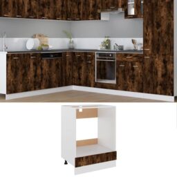 Berkfield Home Oven Cabinet Smoked Oak 60x46x81.5 cm Engineered Wood in Brown - thumbnail 1