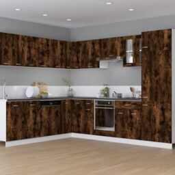 Berkfield Home Oven Cabinet Smoked Oak 60x46x81.5 cm Engineered Wood in Brown - thumbnail 3