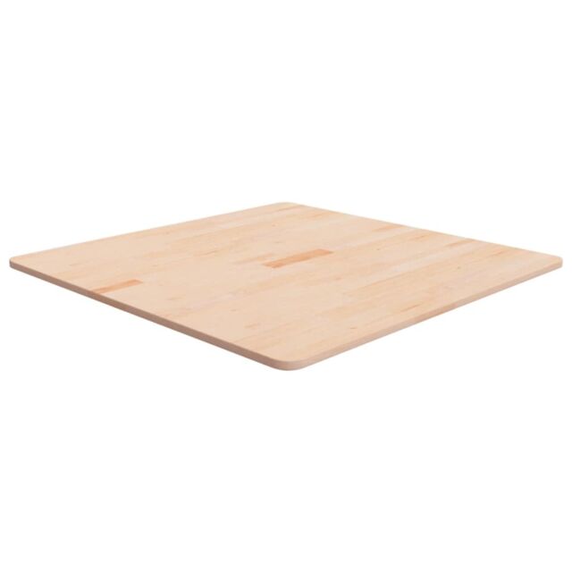 Berkfield Home Square Table Top 80x80x1.5 cm Untreated Solid Wood Oak in Brown - image 1