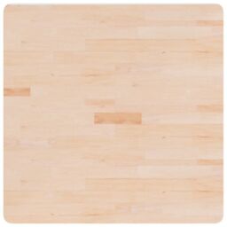 Berkfield Home Square Table Top 80x80x1.5 cm Untreated Solid Wood Oak in Brown - thumbnail 2