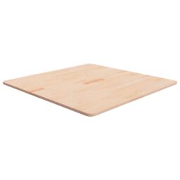 Berkfield Home Square Table Top 80x80x1.5 cm Untreated Solid Wood Oak in Brown - thumbnail 1