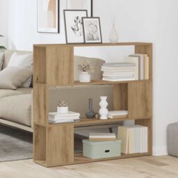 Berkfield Home Book Cabinet/Room Divider Artisan Oak 100x24x94 cm in Brown - Size: 100 x 24 x 94 cm - thumbnail 3