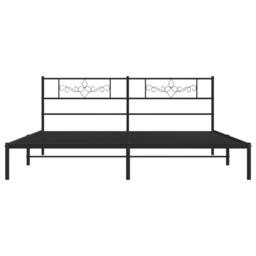 Berkfield Home Metal Bed Frame with Headboard Black 180x200 cm Super King - thumbnail 5
