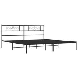Berkfield Home Metal Bed Frame with Headboard Black 180x200 cm Super King - thumbnail 4