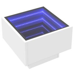 Berkfield Home Bedside Table with Infinity LED White 40x40x30 cm - Size: 40 x 40 x 30 cm - thumbnail 3