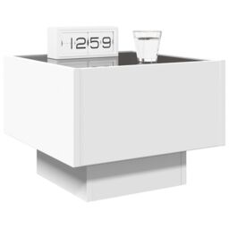 Berkfield Home Bedside Table with Infinity LED White 40x40x30 cm - Size: 40 x 40 x 30 cm - thumbnail 5
