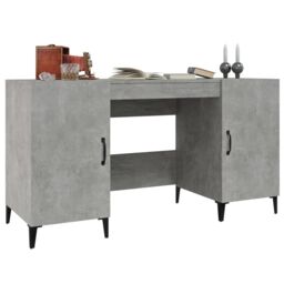 Berkfield Home Desk Concrete Grey 140x50x75 cm Engineered Wood - Size: 140 x 50 x 75 cm - thumbnail 4