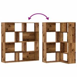 Berkfield Home Corner Bookcase 4-Tier Old Wood 85x85x140 cm Engineered Wood in Brown - Size: 85 x 85 x 140 cm - thumbnail 7