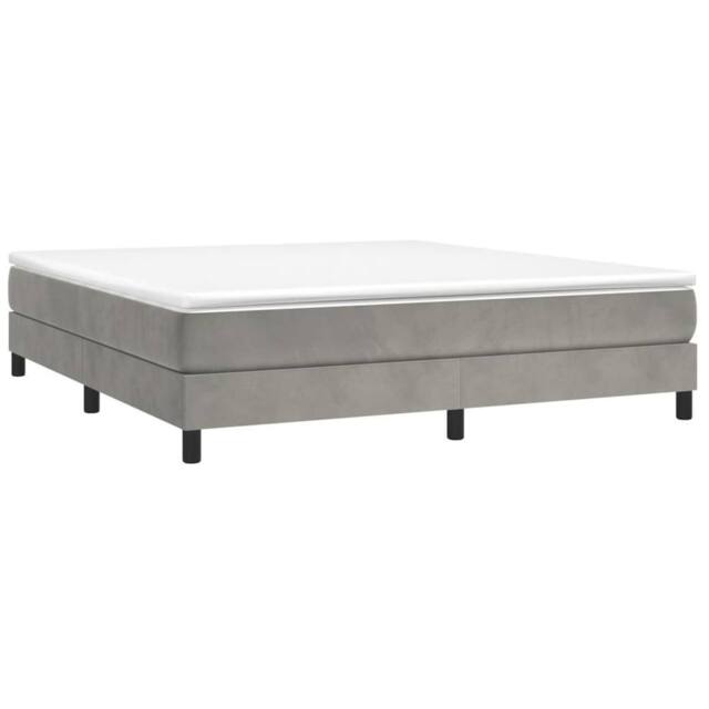 Berkfield Home Dense Box Spring Bed Frame Light Grey 180x200cm Super King Velvet - image 1