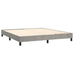 Berkfield Home Dense Box Spring Bed Frame Light Grey 180x200cm Super King Velvet - thumbnail 4