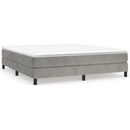 Berkfield Home Dense Box Spring Bed Frame Light Grey 180x200cm Super King Velvet - thumbnail 3