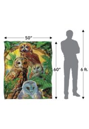 JQ Licensing Rl-Jp Owl Collage Silky Touch Super Soft Throw Blanket 152 X 127 cm in White - thumbnail 5