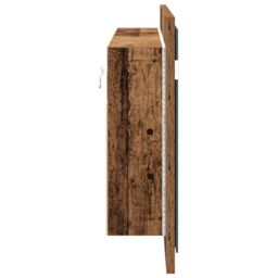 Berkfield Home LED Mirror Cabinet Old Wood 100x12x45 cm Engineered Wood in Brown - Size: 100 x 12 x 45 cm - thumbnail 7