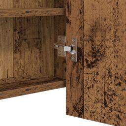 Berkfield Home LED Mirror Cabinet Old Wood 100x12x45 cm Engineered Wood in Brown - Size: 100 x 12 x 45 cm - thumbnail 9