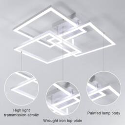 Goeco LED Ceiling Lamape 40 W Modern Living Room Lamp with Remote Control in White - thumbnail 7