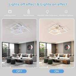 Goeco LED Ceiling Lamape 40 W Modern Living Room Lamp with Remote Control in White - thumbnail 8