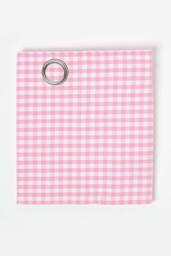 Homescapes Cotton Gingham Eyelet Curtain Pair in Pink - Size: 140 cm width x 229 cm drop - thumbnail 3