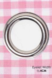 Homescapes Cotton Gingham Eyelet Curtain Pair in Pink - Size: 140 cm width x 229 cm drop - thumbnail 4