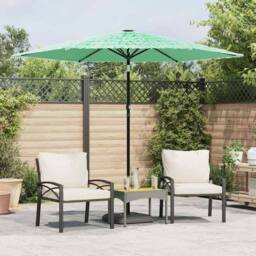 Berkfield Home Garden Parasol with Steel Pole Green 268x268x226 cm - Size: 268 x 268 x 226 cm - thumbnail 2