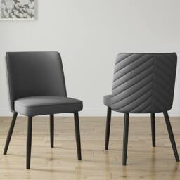 Furniture Maxi Set Of 2 Misa Velvet Dining Chair in Grey - thumbnail 1