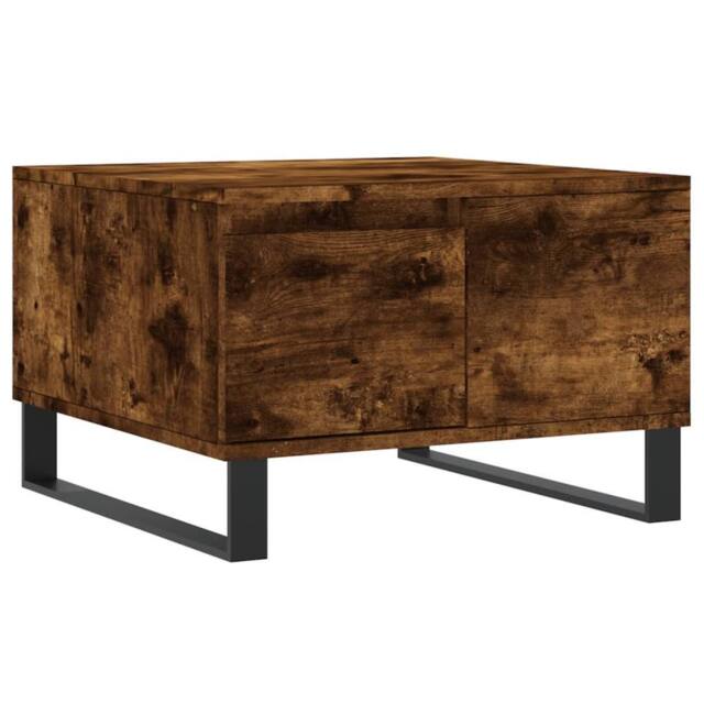 Berkfield Home Coffee Table Smoked Oak 55x55x36.5 cm Engineered Wood in Brown - image 1