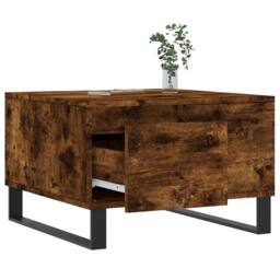 Berkfield Home Coffee Table Smoked Oak 55x55x36.5 cm Engineered Wood in Brown - thumbnail 4