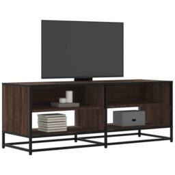 Berkfield Home TV Cabinet Brown Oak 120.5x40x46 cm Engineered Wood & Metal - thumbnail 2