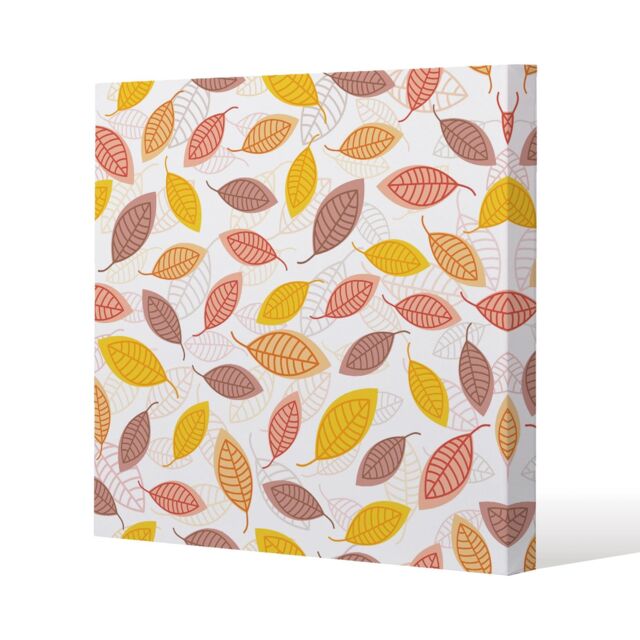Benjamin Tate Design Small Autumn Leaves Slim Style Canvas Print 40x40cm in Natural - Size: 40x40 cm - image 1