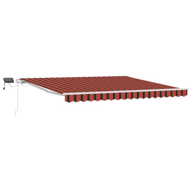 Berkfield Home Manual Retractable Awning with LED Orange & Brown 400x350 cm - image 1
