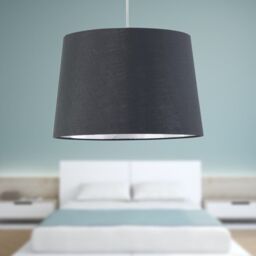 First Choice Lighting Set of 2 Zoey - Grey with Silver Inner Easy Fit Pendant or Lamp Shades - thumbnail 6