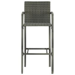 Berkfield Home 5 Piece Outdoor Bar Set with Armrest Poly Rattan Grey - thumbnail 5