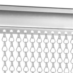 Nordara Duty Aluminium Fly Screen Door 214x90cm Metal Chain Curtain in Silver - Size: 90 cm width x 200 cm drop - thumbnail 6