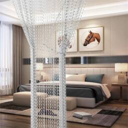 Nordara Duty Aluminium Fly Screen Door 214x90cm Metal Chain Curtain in Silver - Size: 90 cm width x 200 cm drop - thumbnail 4