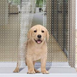 Nordara Duty Aluminium Fly Screen Door 214x90cm Metal Chain Curtain in Silver - Size: 90 cm width x 200 cm drop - thumbnail 3