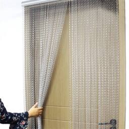 Nordara Duty Aluminium Fly Screen Door 214x90cm Metal Chain Curtain in Silver - Size: 90 cm width x 200 cm drop - thumbnail 8