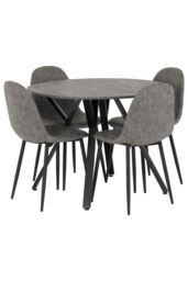 Seconique Athens Round Dining Table in Charcoal - thumbnail 5