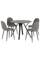 Seconique Athens Round Dining Table in Charcoal - thumbnail 4