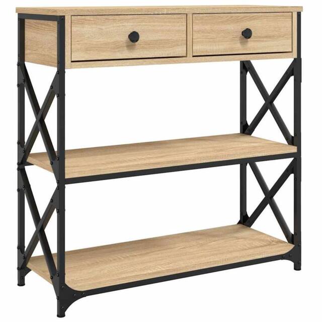 Berkfield Home Console Table Sonoma Oak 75x28x75 cm Engineered Wood in Light Brown - Size: 75 x 28 x 75 cm - image 1