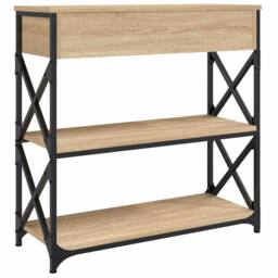Berkfield Home Console Table Sonoma Oak 75x28x75 cm Engineered Wood in Light Brown - Size: 75 x 28 x 75 cm - thumbnail 8