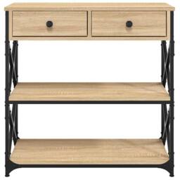 Berkfield Home Console Table Sonoma Oak 75x28x75 cm Engineered Wood in Light Brown - Size: 75 x 28 x 75 cm - thumbnail 6
