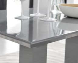 FurnitureboxUK Imperia Grey Modern High Gloss Dining Table & 6 Milan Dining Chairs Set in Mustard - thumbnail 2