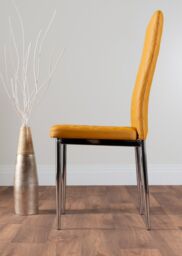 FurnitureboxUK Imperia Grey Modern High Gloss Dining Table & 6 Milan Dining Chairs Set in Mustard - thumbnail 5