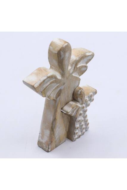 KDMD Whitewash Mango Wood Angel Figurine - Love & Protection Gift in White - image 1