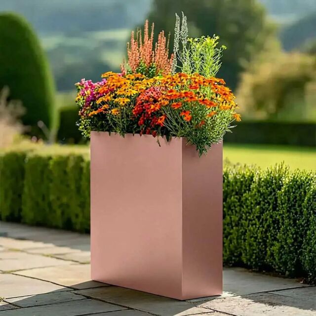 Access Garden Products 75cm Long Zinc Galvanised Rose Gold 90cm Tall Trough Planter - image 1