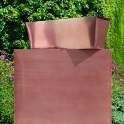 Access Garden Products 75cm Long Zinc Galvanised Rose Gold 90cm Tall Trough Planter - thumbnail 3