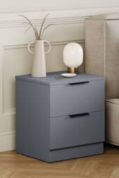 Home Discount Vida Designs Trega 2 Drawer Bedside Chest Table Space Saving Storage in Grey